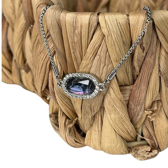 Color Street Northern Wonder Blue Iridescent Chain Bracelet Silver Tone - Picture 10 of 10